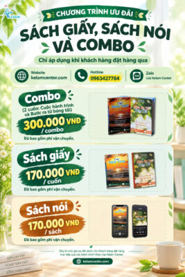 Banner chương trình ưu đãi giảm giá sách giấy sách nói và combo Kelam Center
