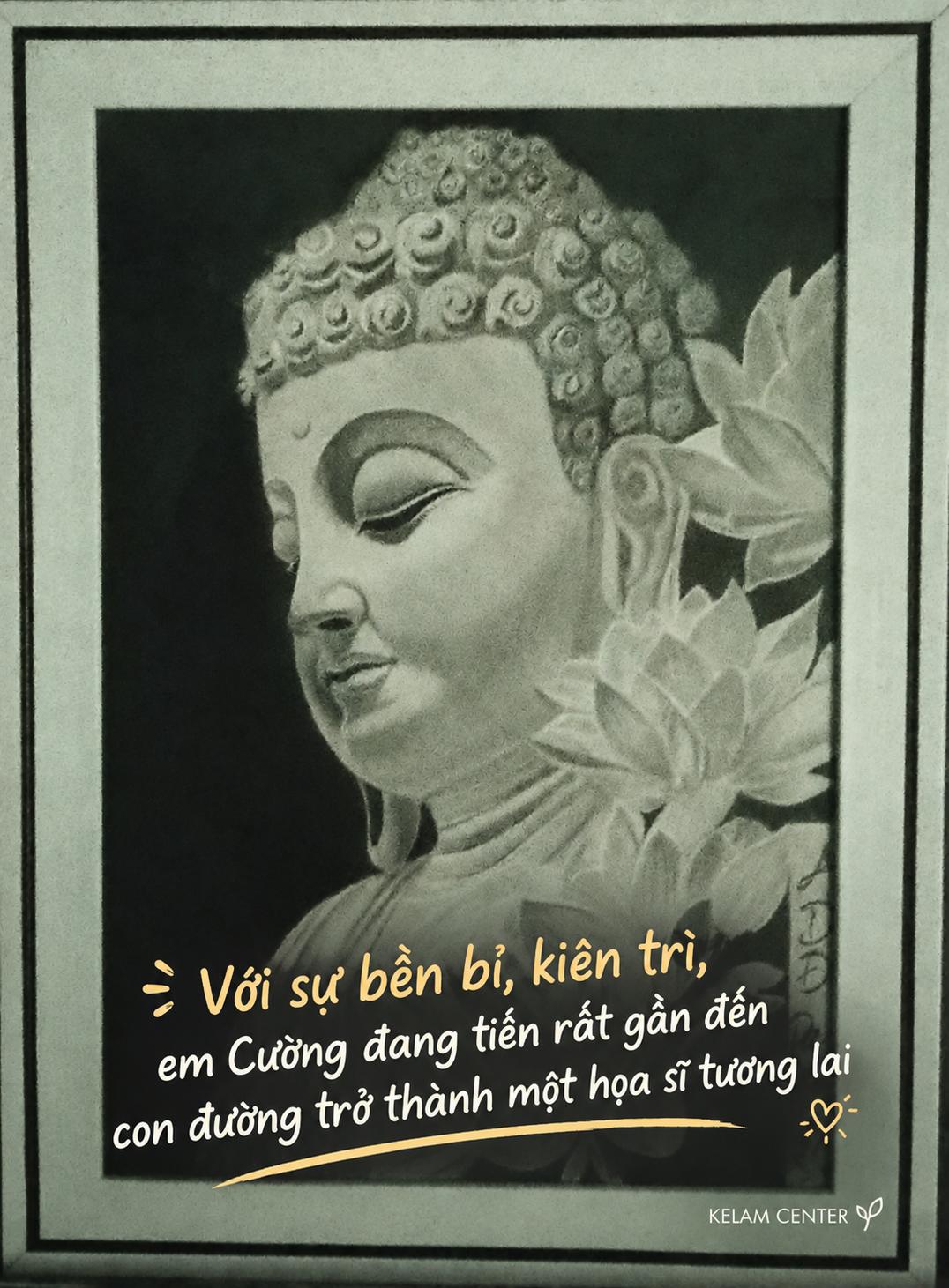 Tác phẩm bức tranh Phật do Nguyễn Văn Cường vẽ